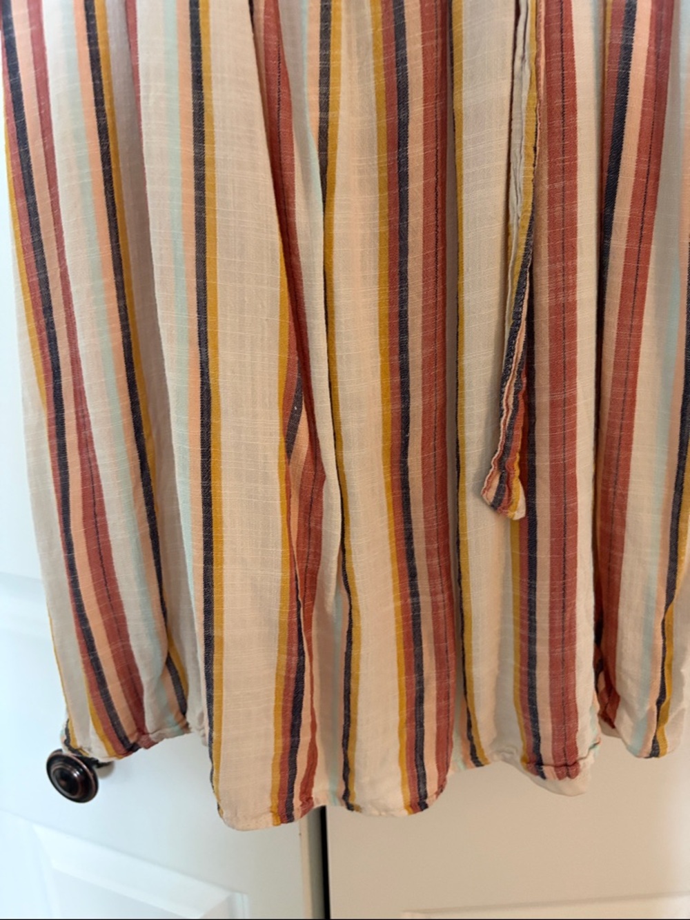 Striped Button-Front Mini Dress in Multi-Color - Picture 8 of 10